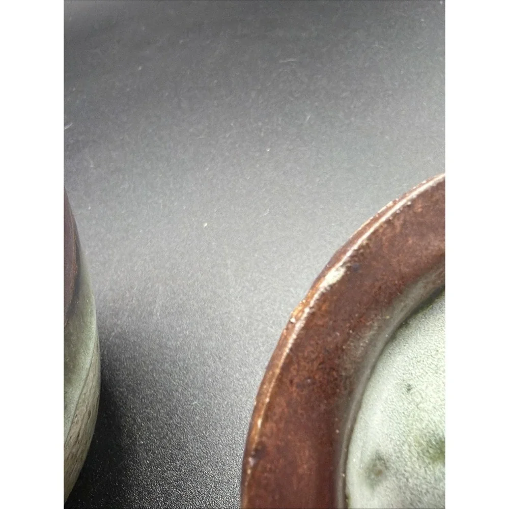 Art Pottery Jar With Lid Multi Color Glaze